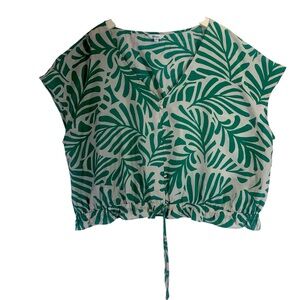 Reitmans  Green Leaf Pattern  boho Blouse plus size size 2x